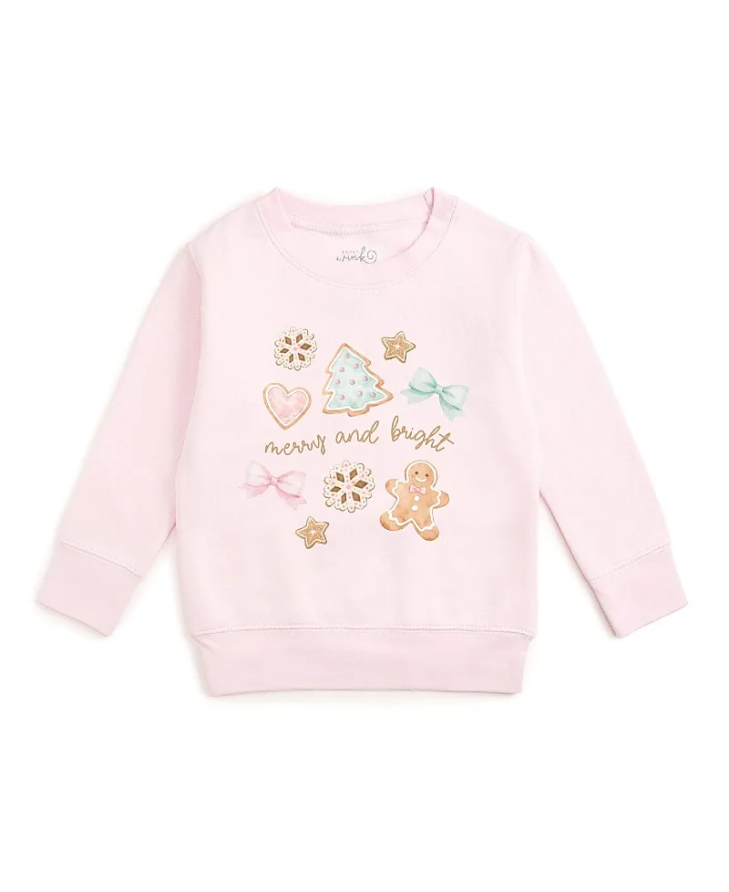 Merry and Bright Gingerbread Christmas Sweatshirt by Sweet Wink
