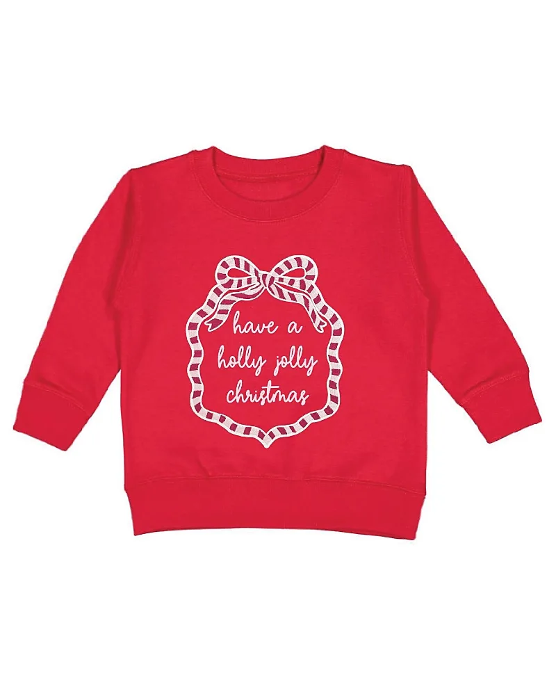 Holly Jolly Christmas Sequin Bow Patch Sweatshirt by Sweet Wink