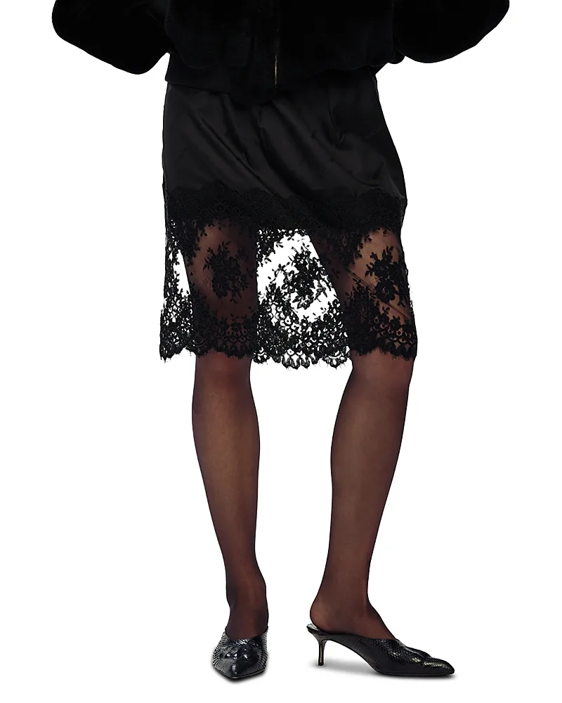 Fondo Lace Trim Slip Skirt by Willy Chavarria
