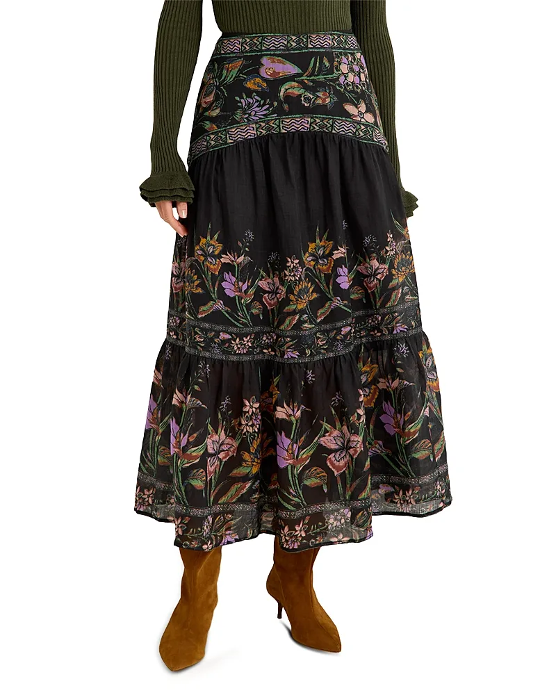 Holland Tiered Midi Skirt by Marie Oliver