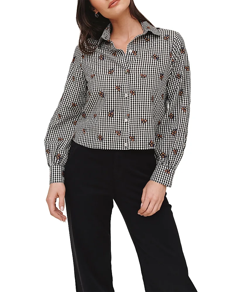 Cotton Printed Crop Shirt by Bella Dahl
