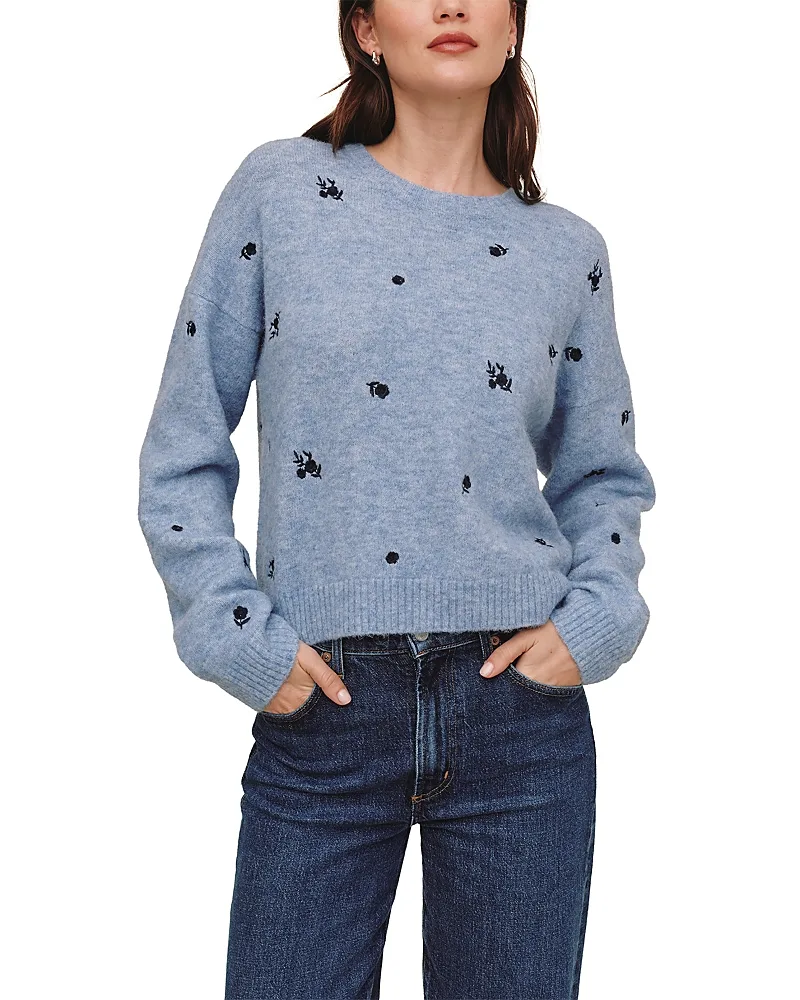 Embroidered Crewneck Sweater by Bella Dahl