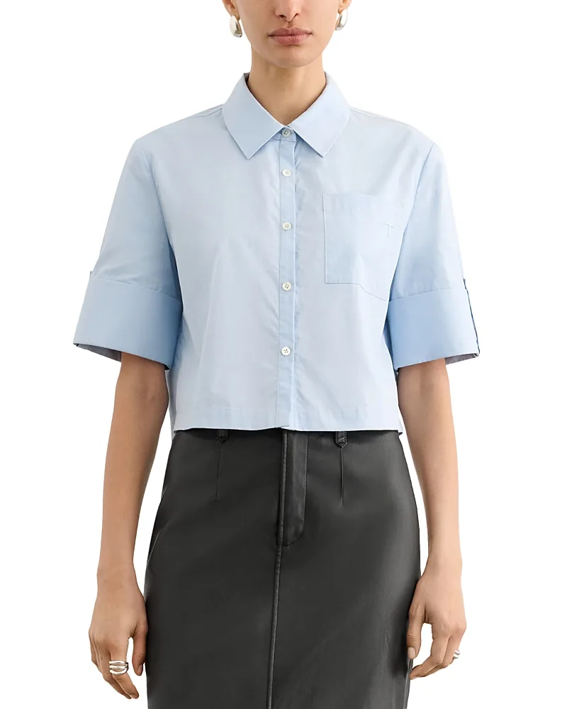 Brooks Cotton Stretch Cropped Shirt by Toccin