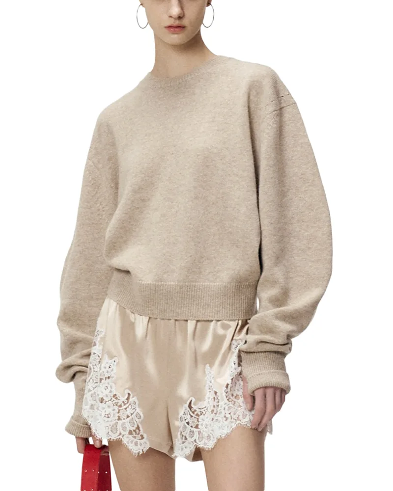 Wool & Cashmere Round Neck Sweater by Lemiune