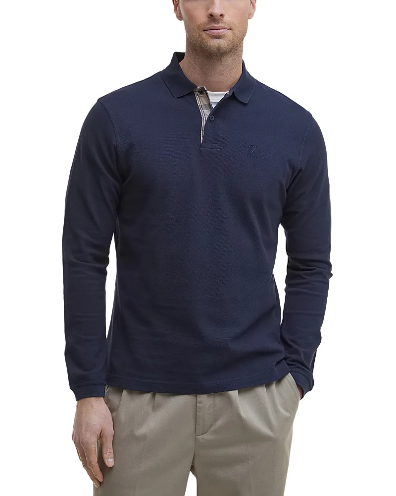 Essential Cotton Plaid Placket Polo Shirt by Barbour