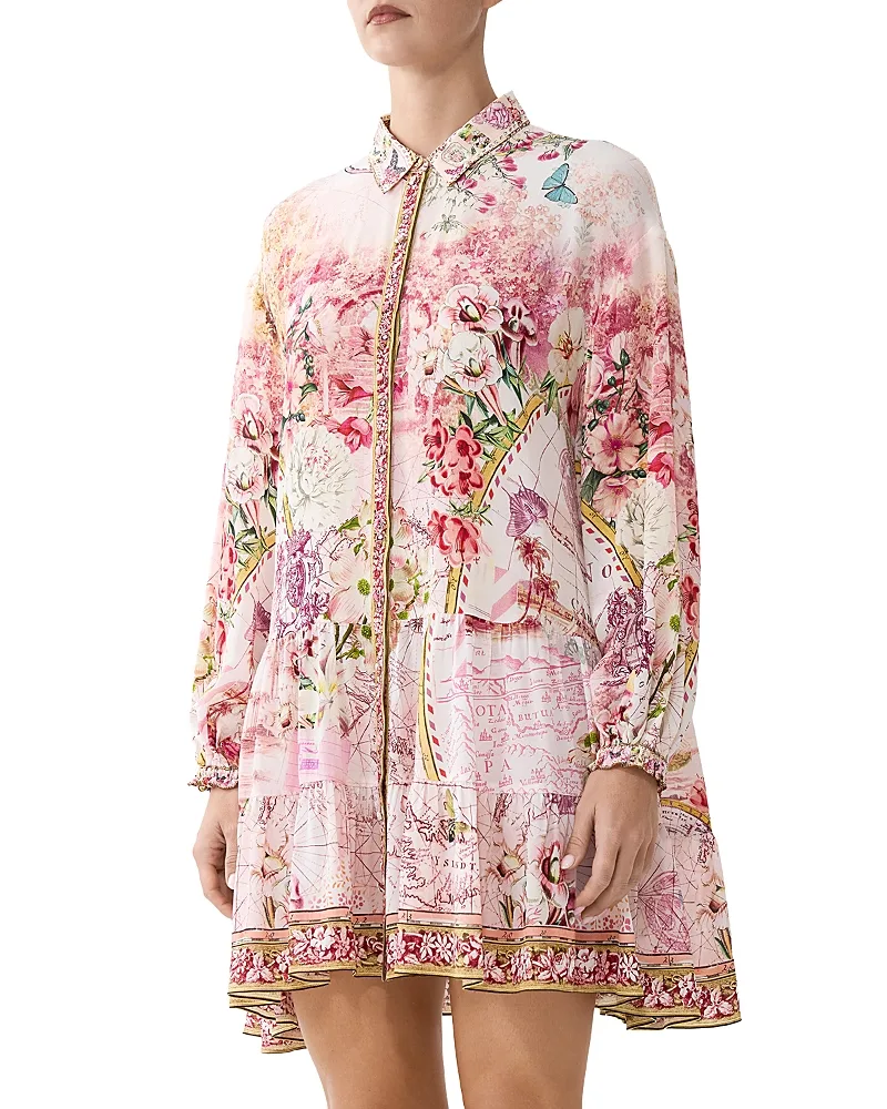 Silk Drop Waist Mini Shirtdress by Camilla