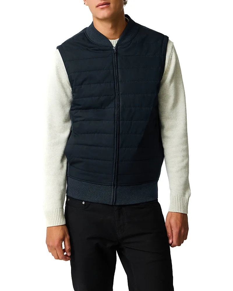 Woodside Cotton Quilted Panel Zip Vest by Rodd & Gunn