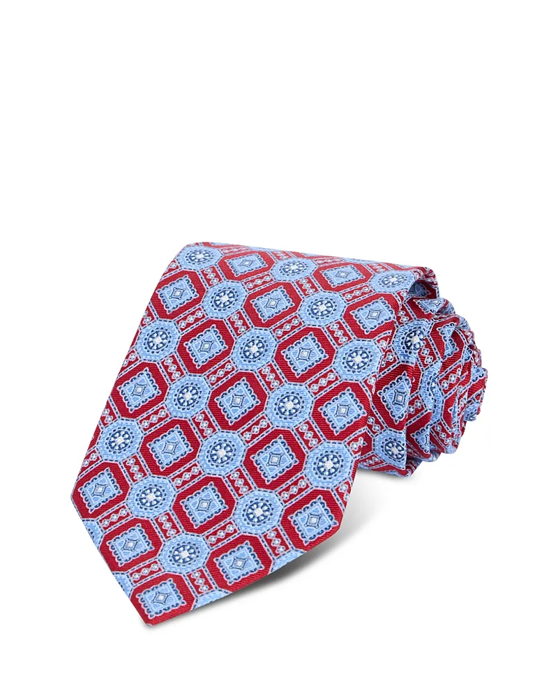 Silk Classic Geometric Medallion Tie