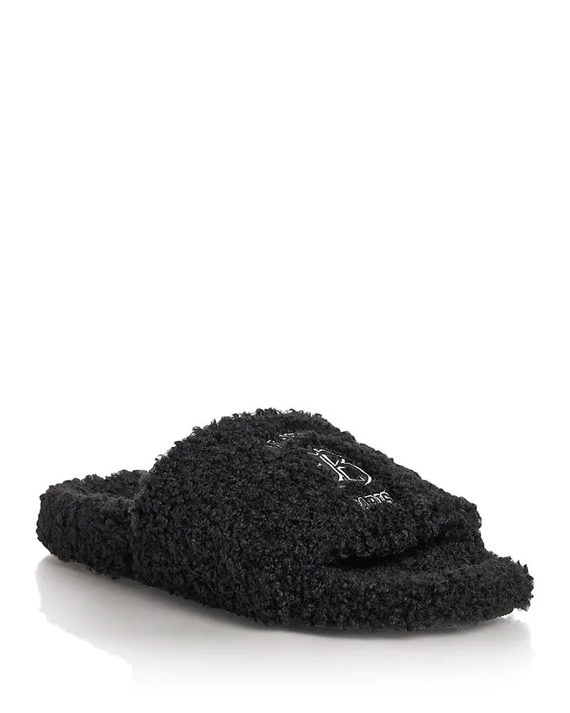 Faux Shearling Logo Sandals by Balenciaga