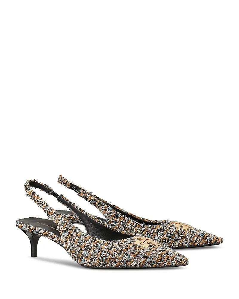 Charlie 45 Tweed Slingback Pumps by Tory Burch