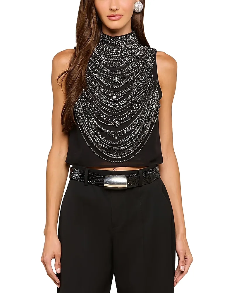 Yun Draped Crystal Tank by L'AGENCE