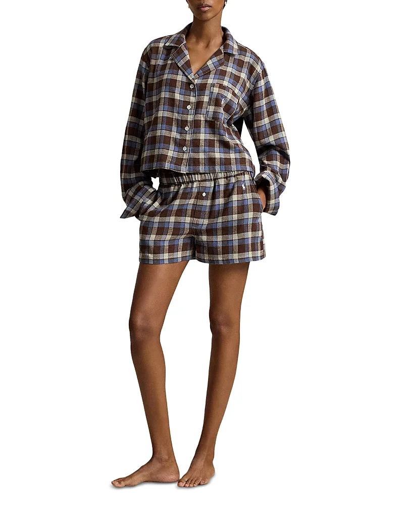 Cotton Flannel Short Sleeve Sleep Set by Polo Ralph Lauren