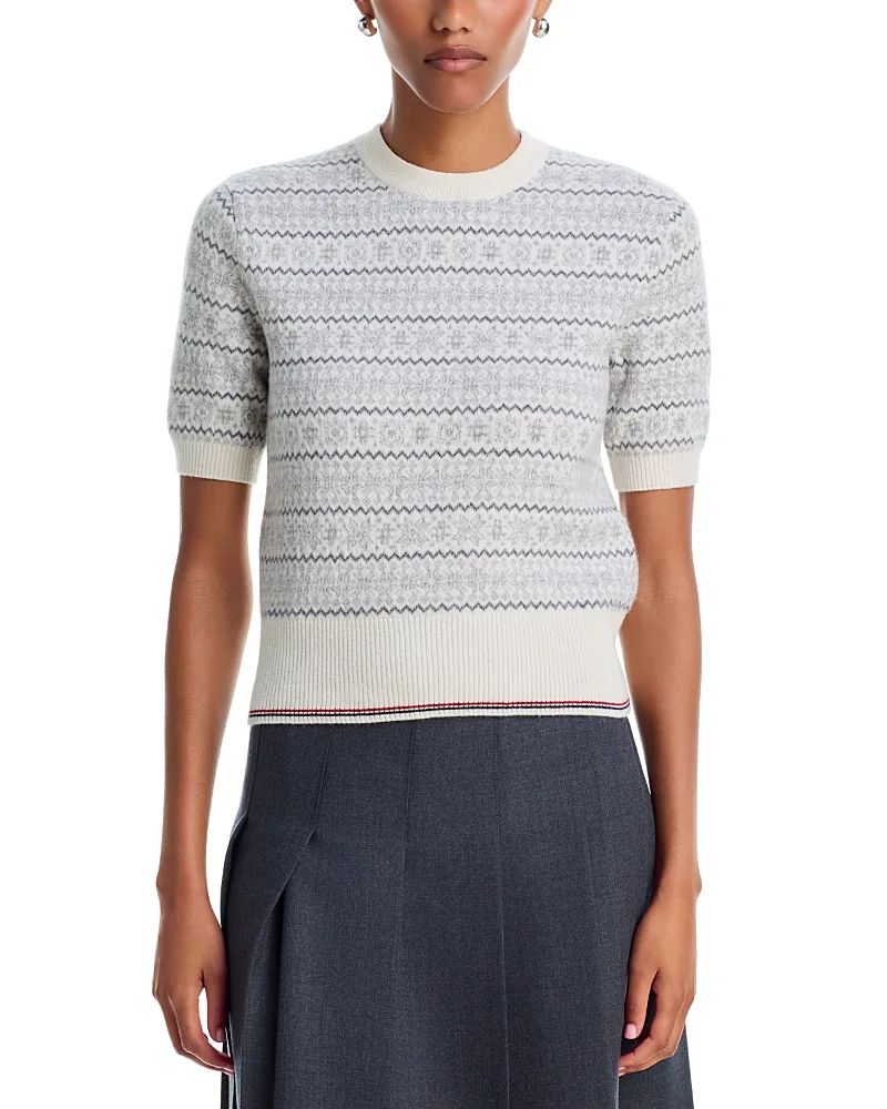 Snowflake Fairisle Float Jacquard Tee by Thom Browne