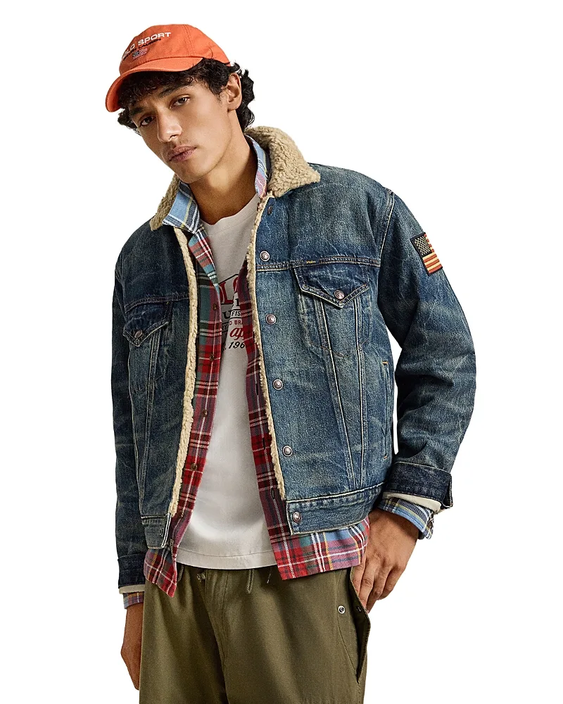 Fleece Lined Denim Trucker Jacket by Polo Ralph Lauren