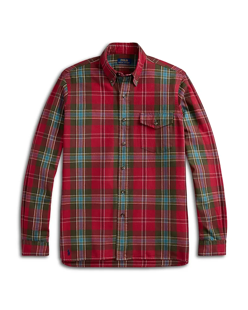 Classic Fit Plaid Brushed Oxford Shirt
