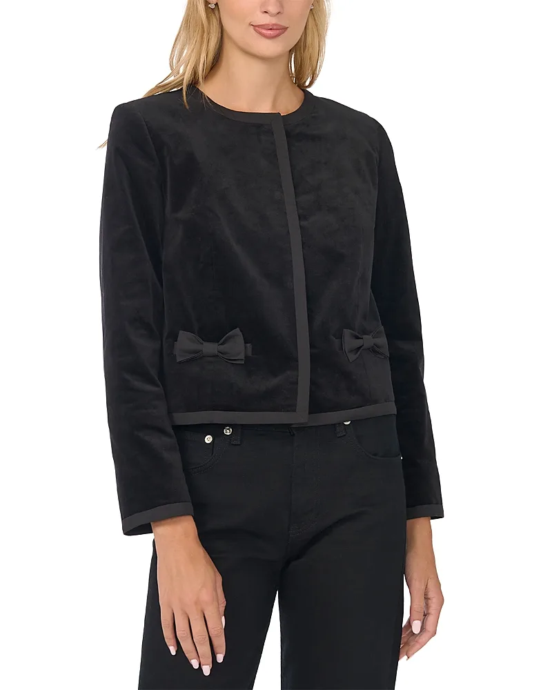 Collarless Bow Trim Jacket by CeCe