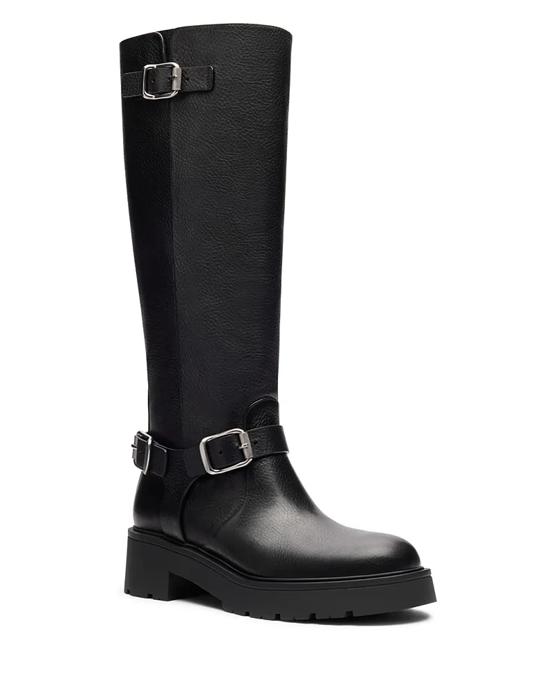 Ren Knee High Moto Boots by Stuart Weitzman