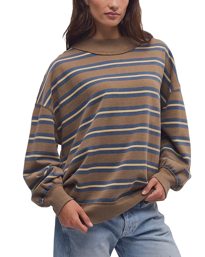 Palm Spring Cotton Mock Neck Sweatshirt