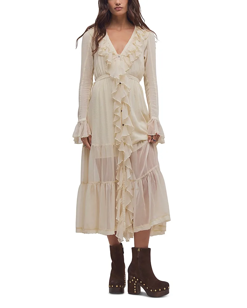 Isla Ruffle Front Midi Dress by Free People