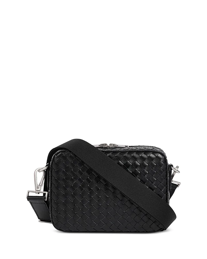 Small Braided Leather Shoulder Bag by Sandro