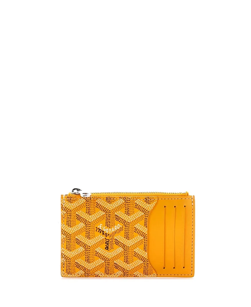 Pre-Owned Goyard Bourbon Zipped Card Holder Coated Canvas by Pre-owned Goyard
