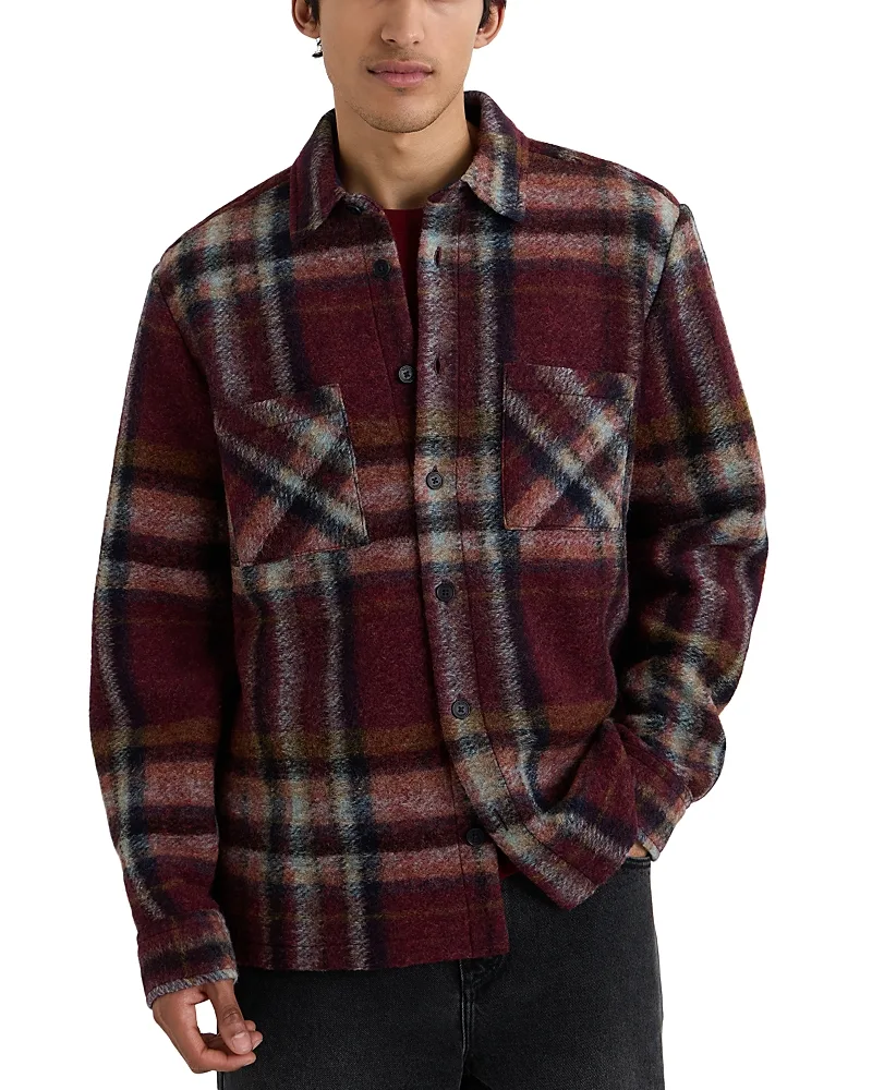Whiting Wool Blend Check Overshirt by Wax London