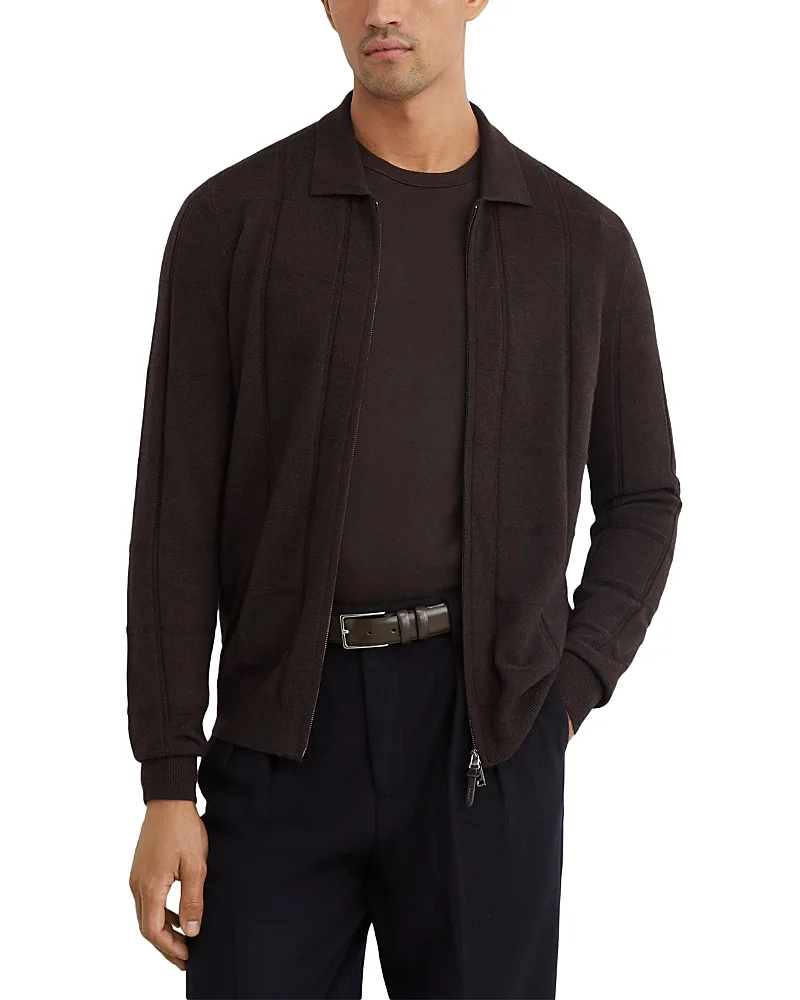 Martindale Wool Long Sleeve Zip Cardigan by Reiss