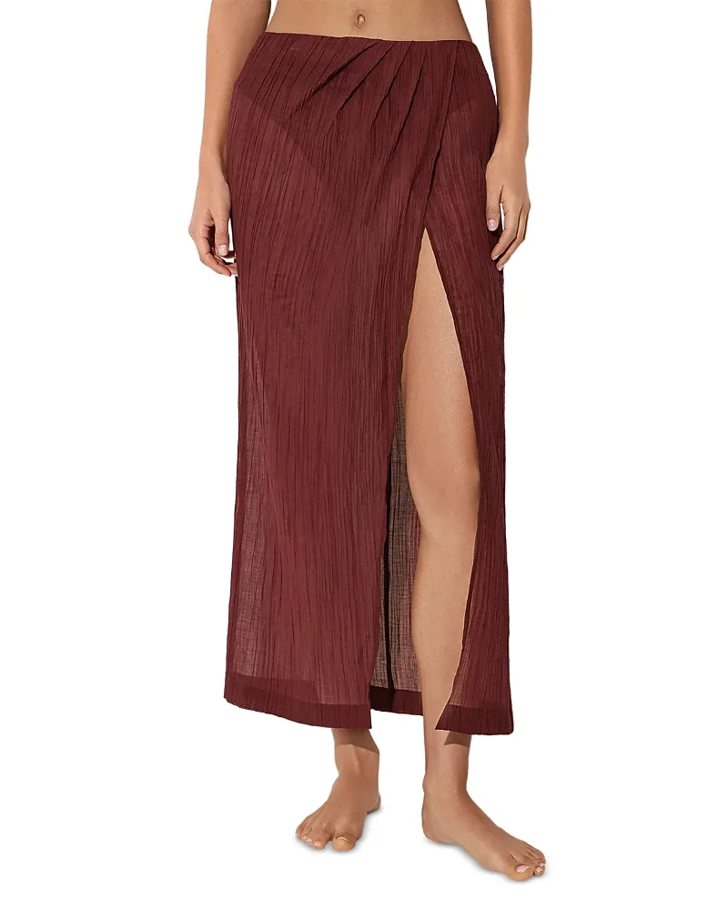 Rosa Crinkle Gauze Beach Skirt Cover Up
