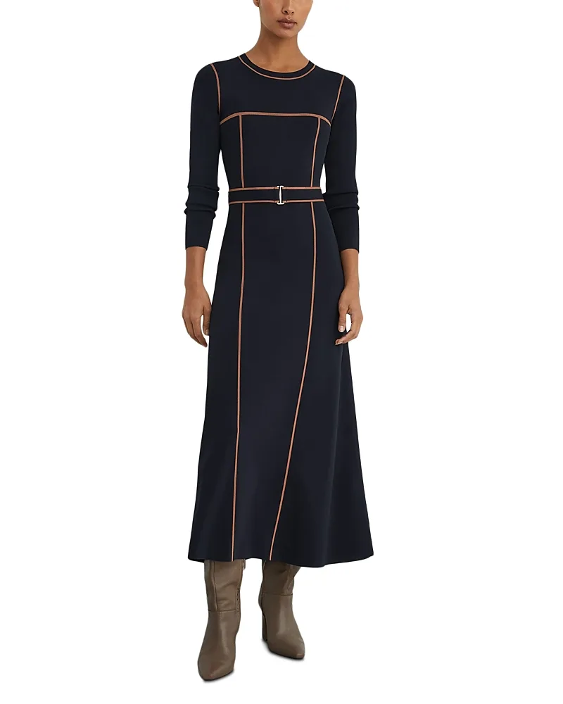 Etta Round Neck Midi Dress by Reiss