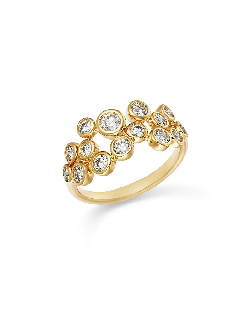 Diamond Bezel Cluster Ring in 14K Yellow Gold, 1.0 Tcw