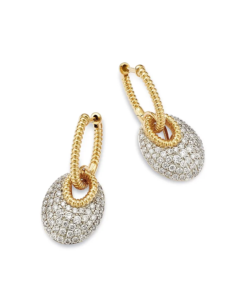 Diamond Pave Hoop Earrings in 14K Yellow Gold, 1.0 Tcw by Bloomingdales Fine Collection