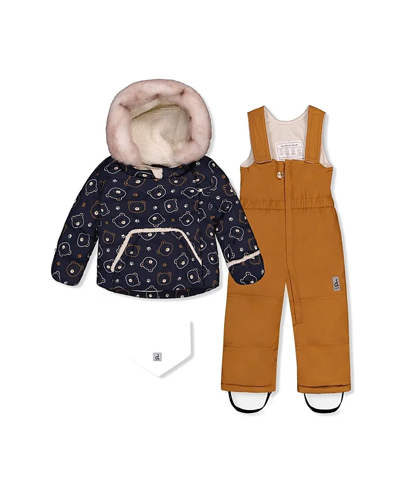 Bear Two Piece Coat Pants & Neckwarmer Snowsuit by Deux Par Deux