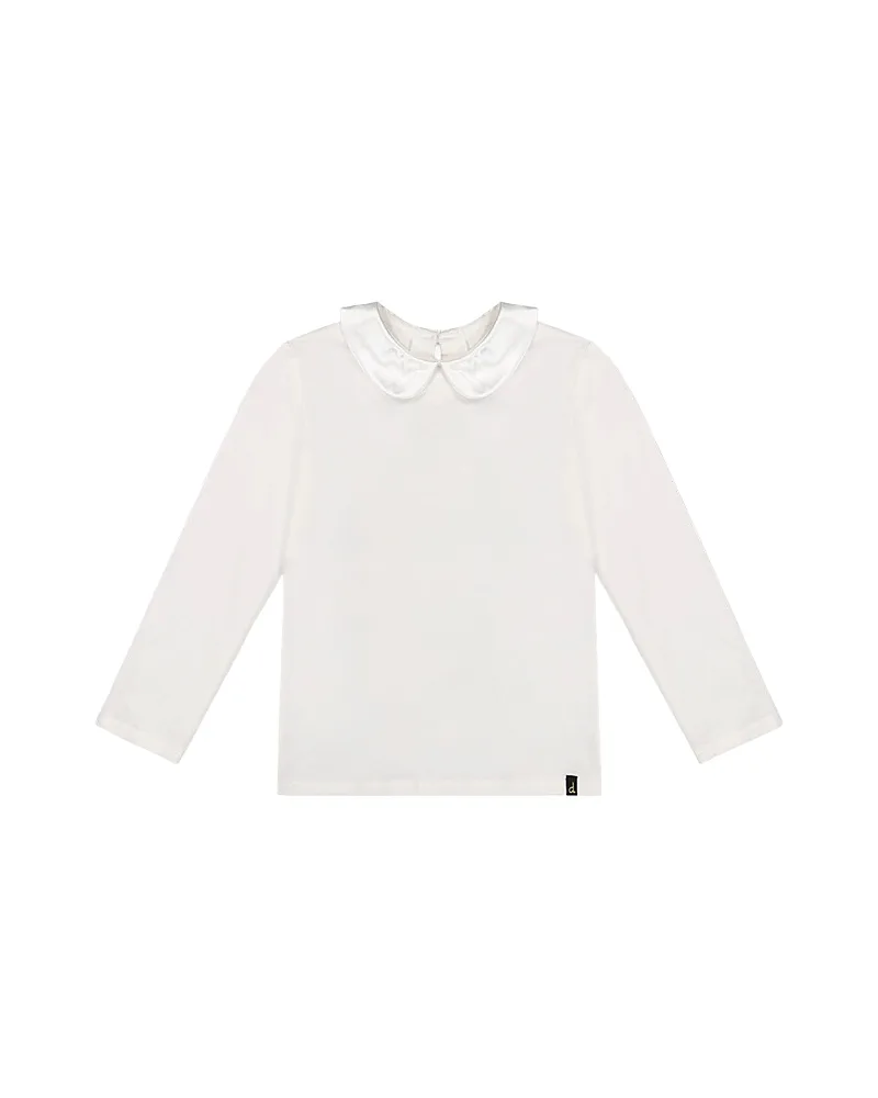Peter Pan Collar Cotton Long Sleeve T-Shirt by Deux Par Deux