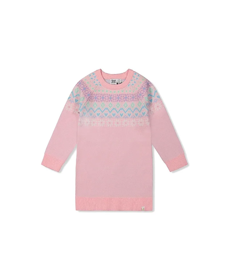 Fair Isle Yoke Raglan Sleeve Knit Dress by Deux Par Deux