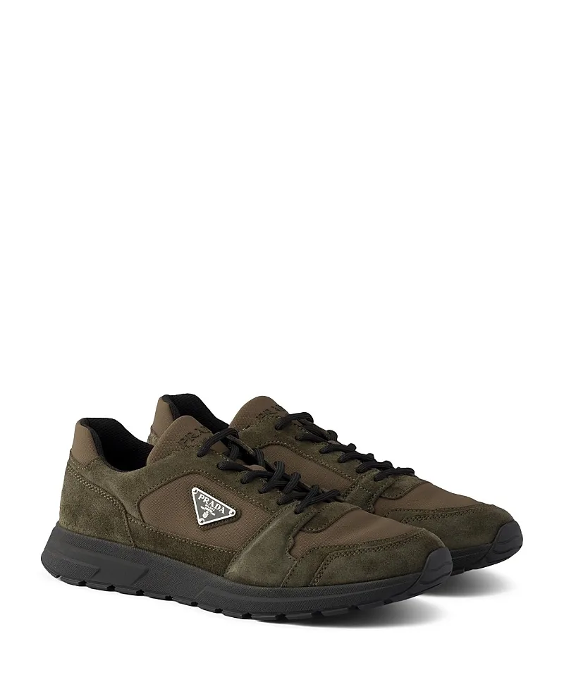 Prax Suede and Re-Nylon Sneakers by Prada