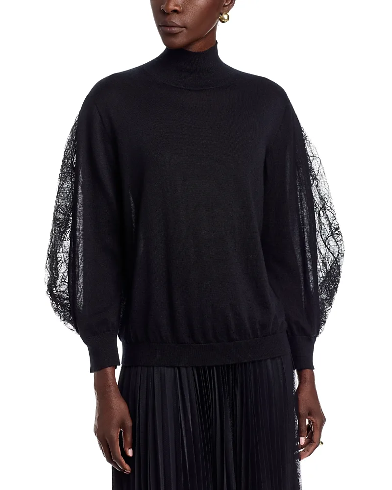 Cashmere & Silk Mock Collar Sweater by Fabiana Filippi