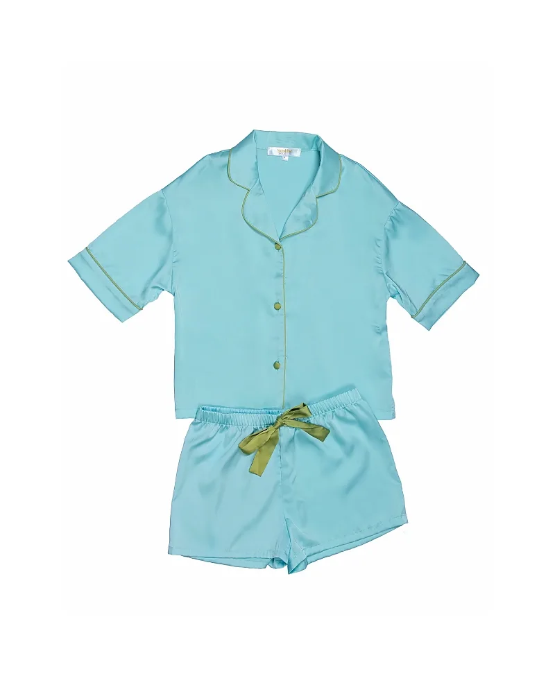 Silky Short Sleeve Shorts Set by Sunshine Society