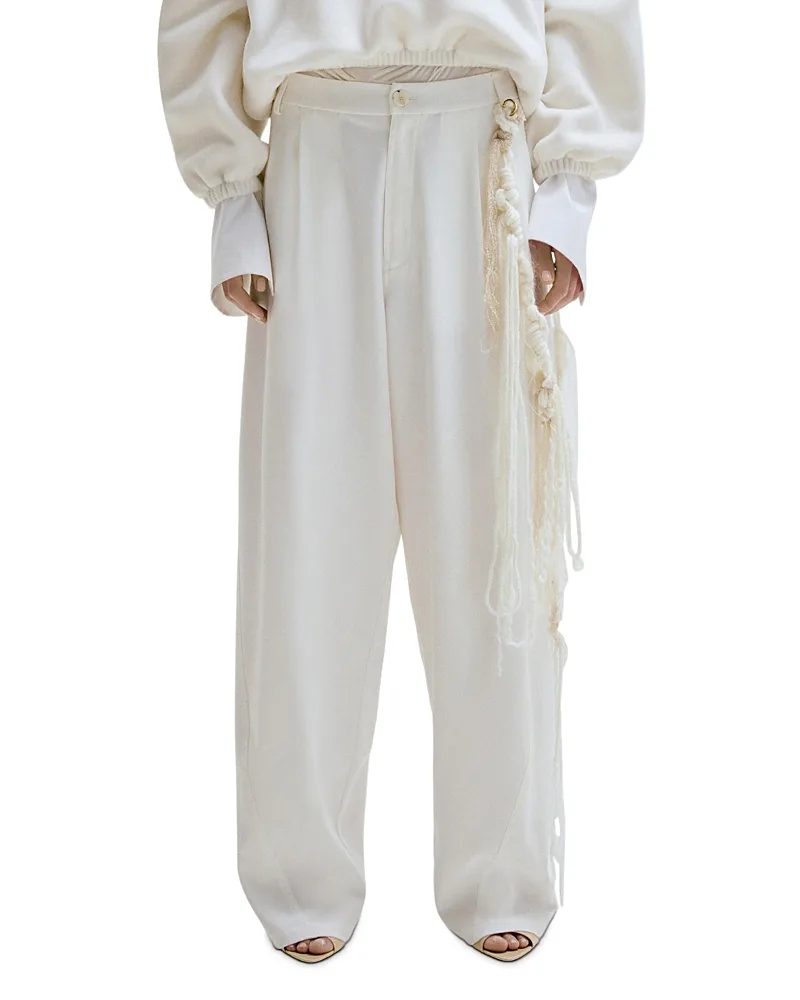 Woven Chain Trim Wide Leg Pants by Darkpark