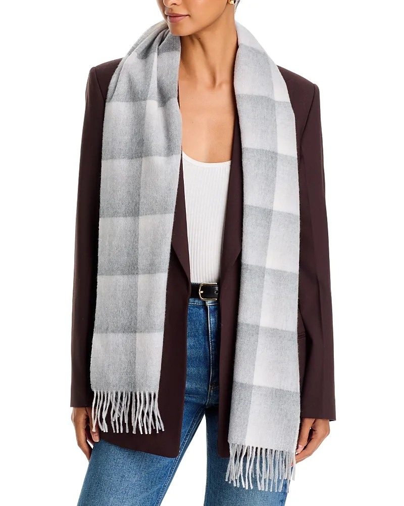 Ombre Plaid Cashmere Scarf by Amicale