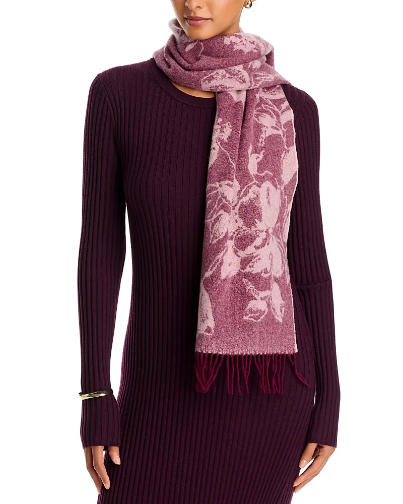 Woven Floral Cashmere Scarf by Amicale