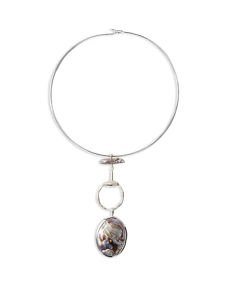 Horsebit Abalone Collar Necklace, 15.5 by Chan Luu
