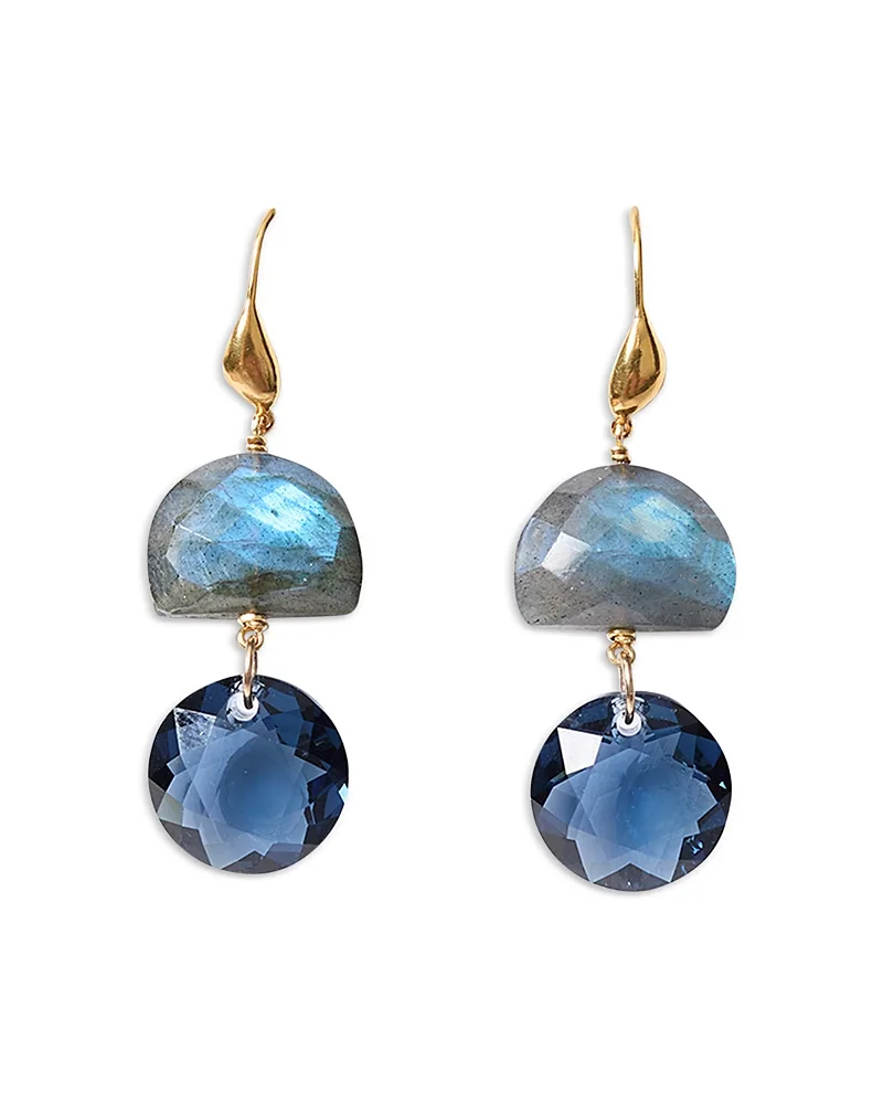 Labyrinth Duo Gemstone Double Drop Earrings by Chan Luu