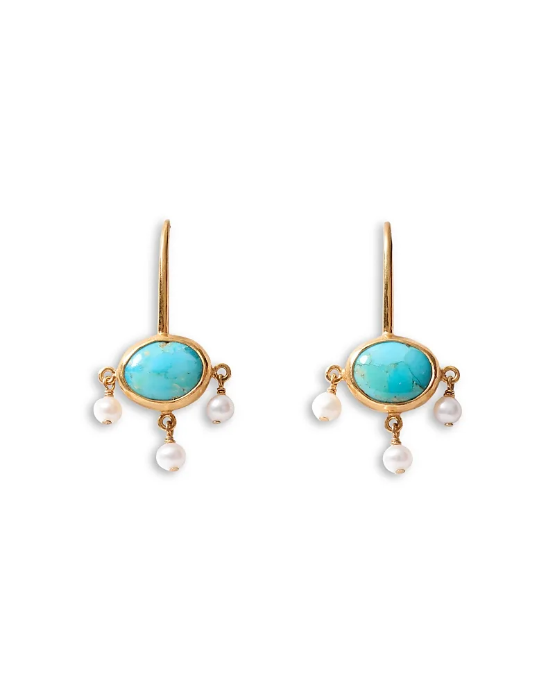 Della Turquoise & Freshwater Pearl Drop Earrings, 1.1L by Chan Luu