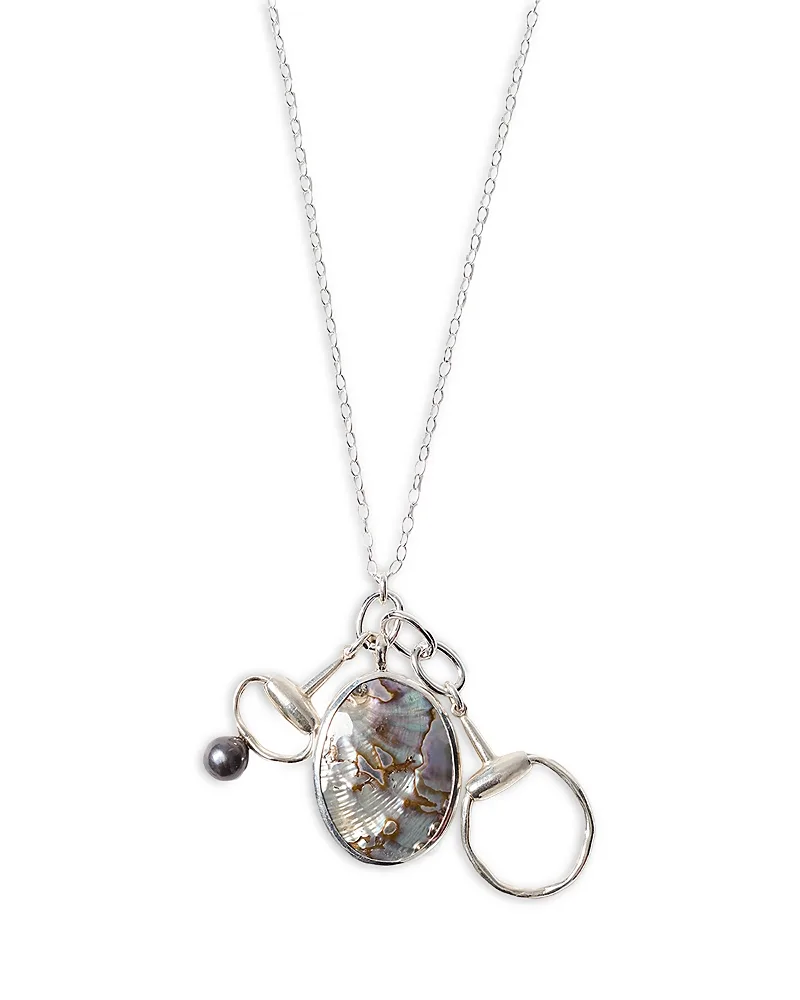 Horsebit Freshwater Pearl & Abalone Charm Necklace, 34 by Chan Luu