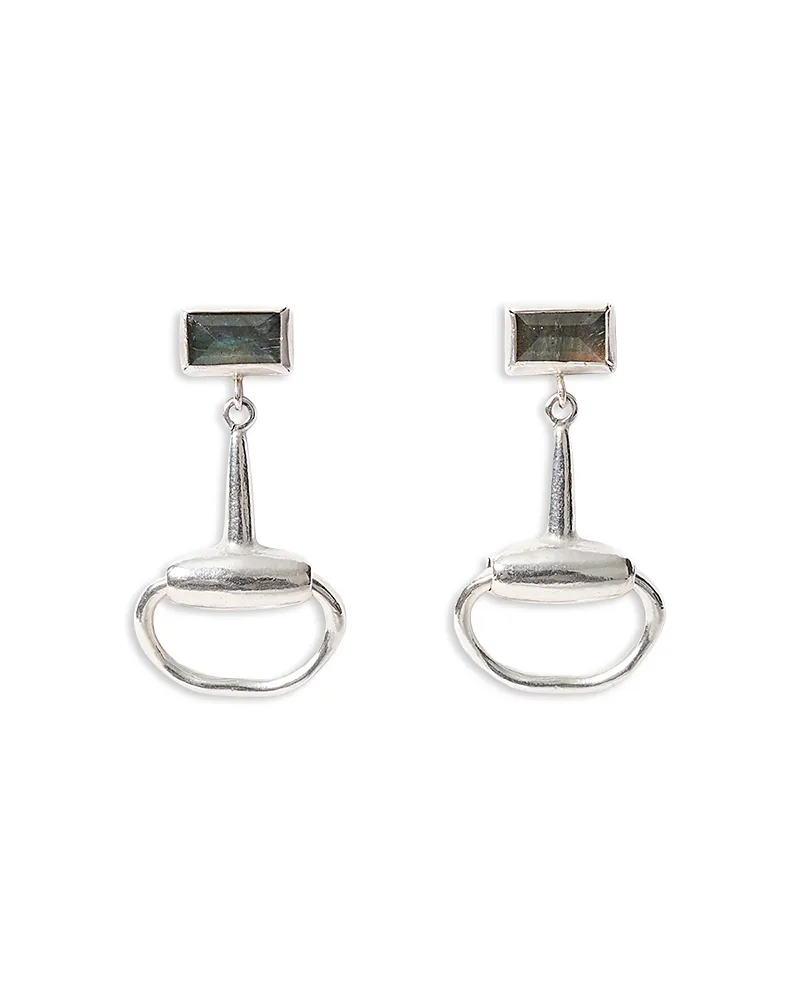 Horsebit Labradorite Drop Earrings by Chan Luu