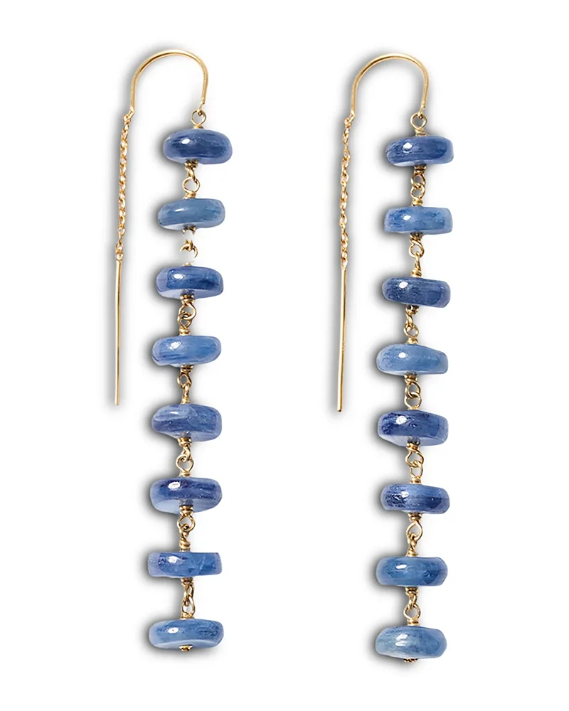 Ladder Gemstone Linear Drop Threader Earrings by Chan Luu