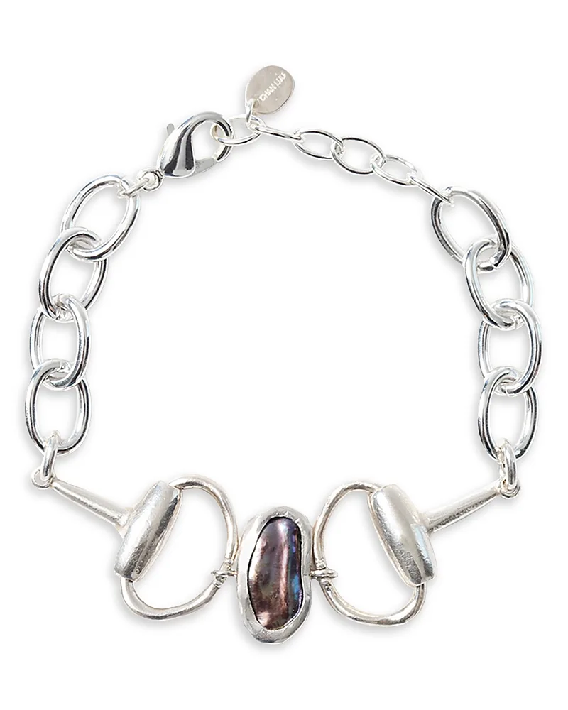Horsebit Cultured Freshwater Peacock Pearl Chain Bracelet by Chan Luu