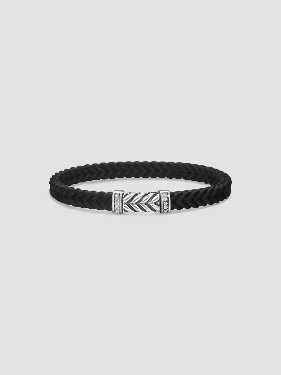 Chevron Bracelet in Rubber - Diamond