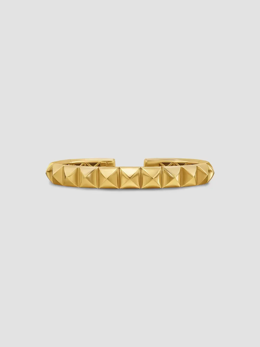 Pyramid Cuff Bracelet in 18K Yellow Gold, 8MM