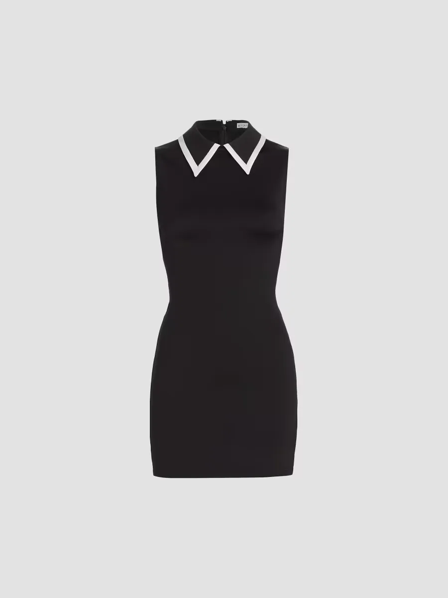 Wynell Tipped Collar Minidress by Alice + Olivia